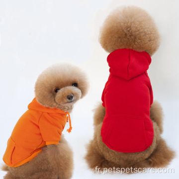 Sweats à capuche pour chien en polaire bon marché, chauds et confortables à sept couleurs